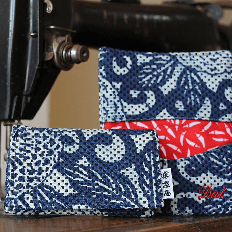 京屋オリジナル 藍染め刺子名刺入れ